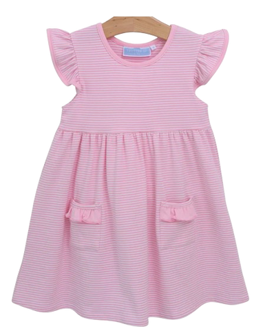 Lucy Dress Light Pink Stripe