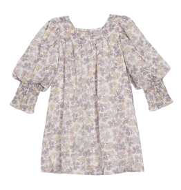Lavender Drew Crepe Chiffon Dress - Purple