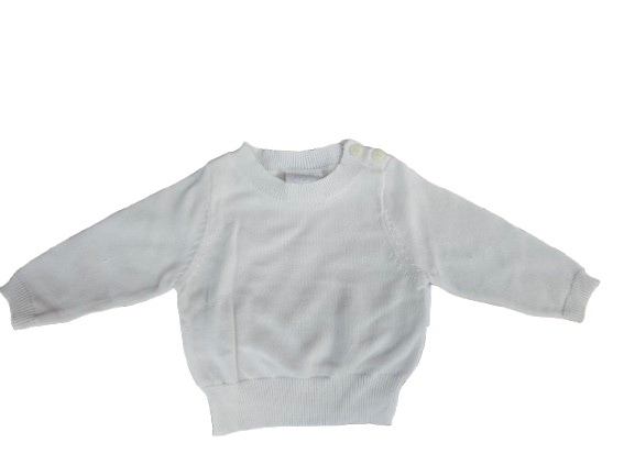 Baby Toddler White Crewneck Sweater