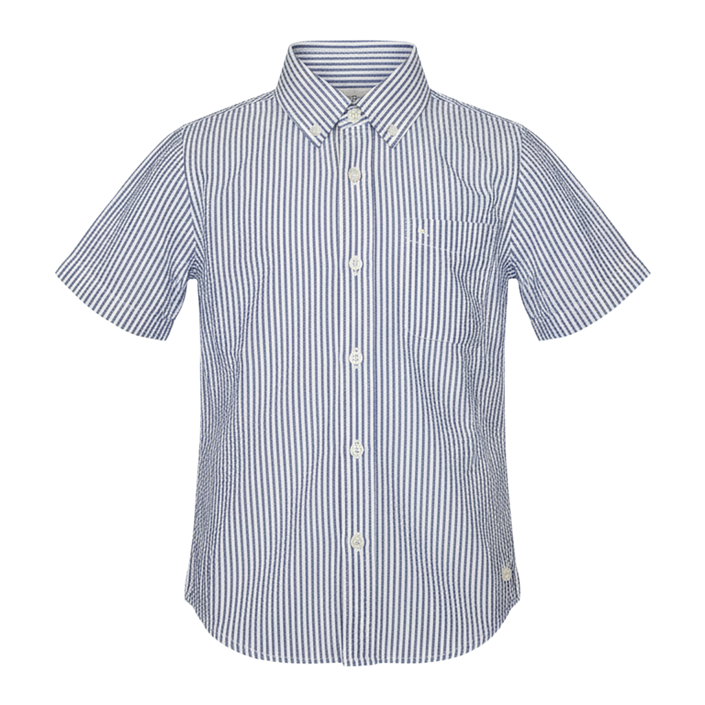 Seersucker Blue Short Sleeve Shirt*