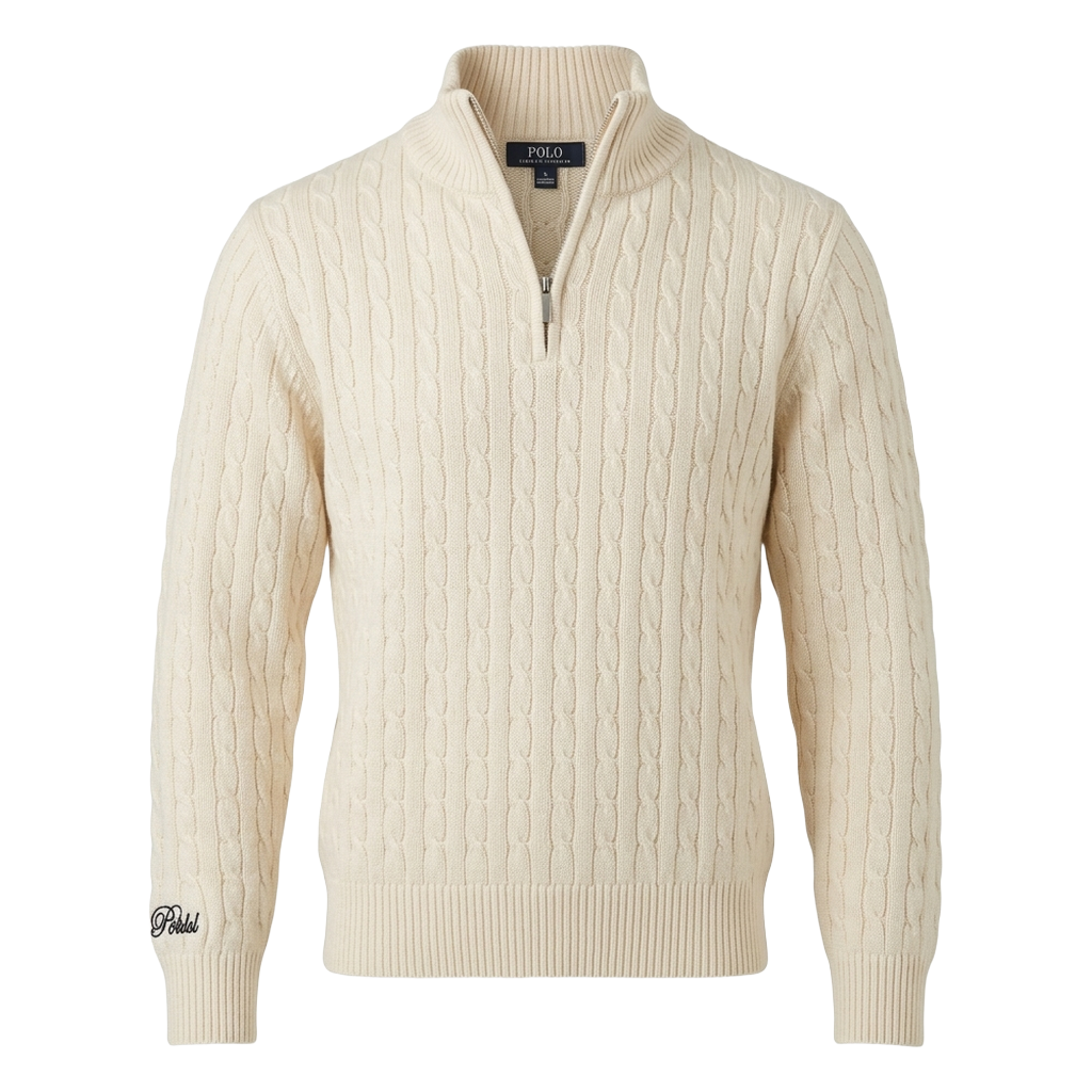 1/4 Zip Mini Cable Sweater