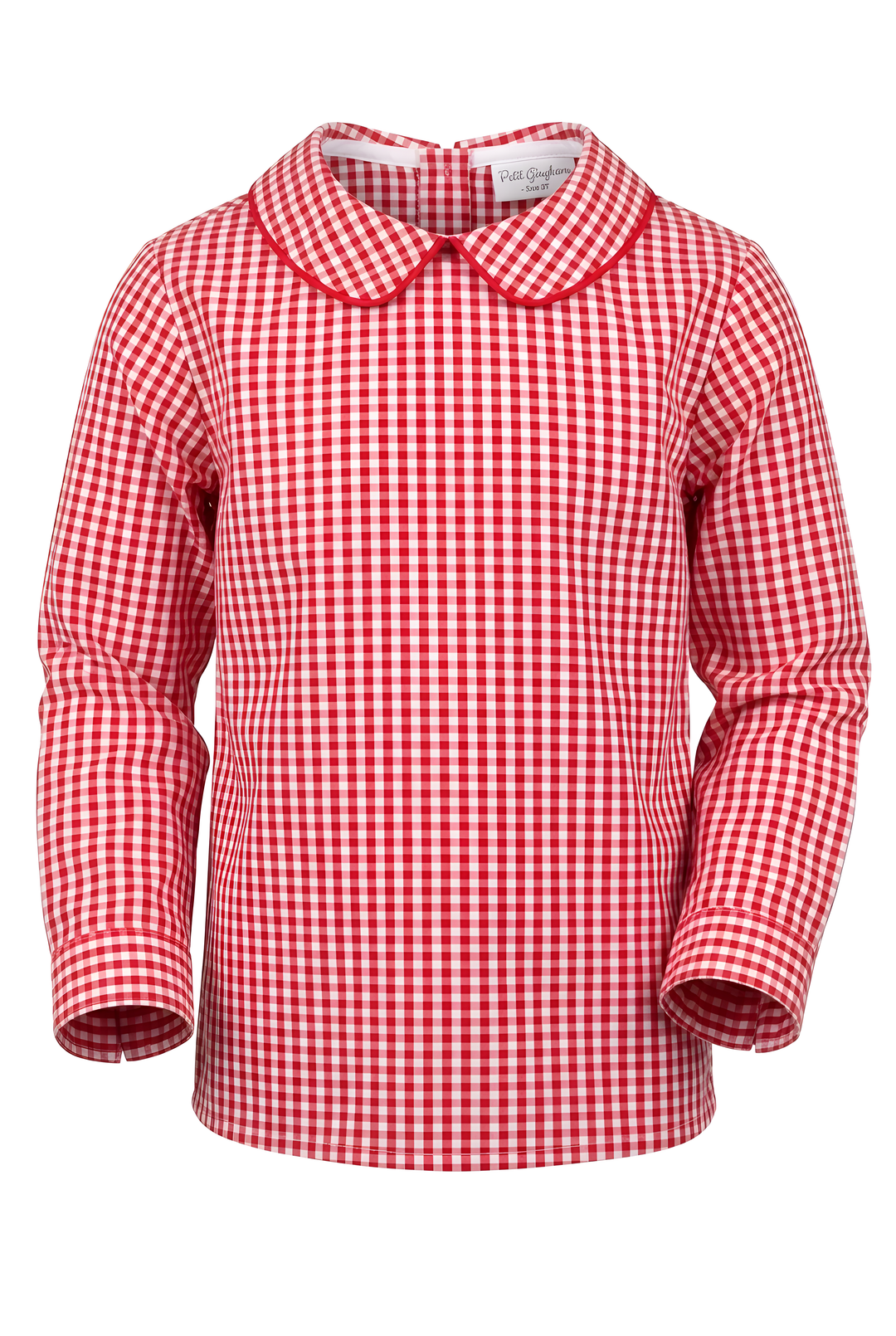 Red Check, Boys Piped Shirt