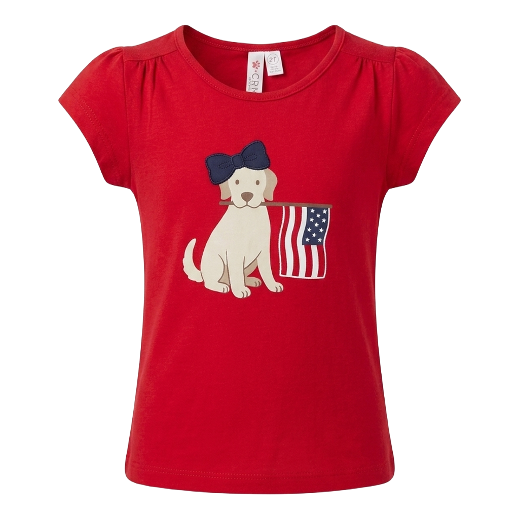 Girls Dog Top Flag