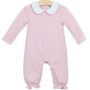 Claire Long Sleeve Romper Light Pink Stripe