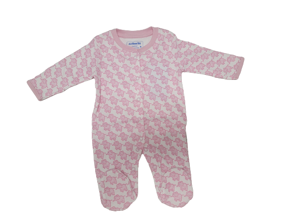 Little Elephant Sleepsuit - Pink
