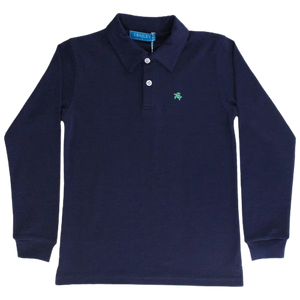 Harry Long Sleeve Polo- Navy