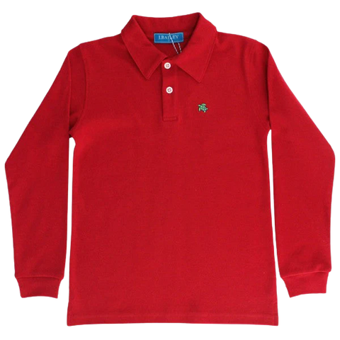 Harry Long Sleeve Polo- Red