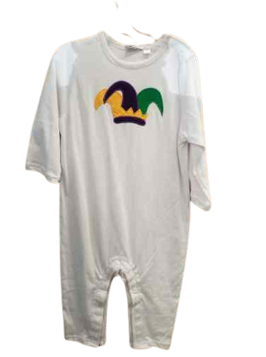 Mardi Gras Jester Longall White