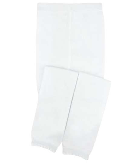 Jefferies Socks Scalloped Pima Cotton Footless Tights - White