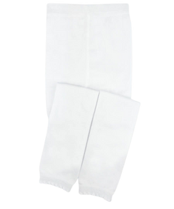 Jefferies Socks Scalloped Pima Cotton Footless Tights - White