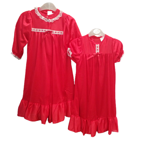 2pc Robe & Nightgown Set- Red