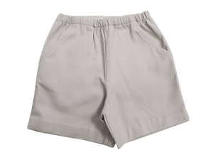 Khaki Twill Elastic Waist Shorts