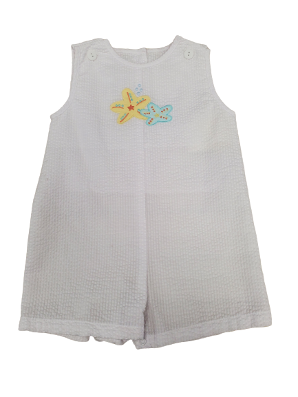 White Seersucker Sunsuit