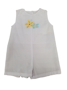 White Seersucker Sunsuit
