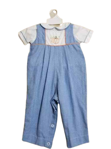 Longalls Pumpkin Blue Check