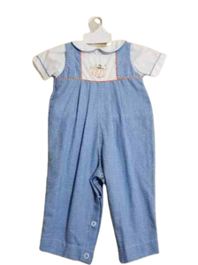 Longalls Pumpkin Blue Check