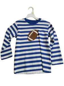 Blue L/S Stripe Tee - Football