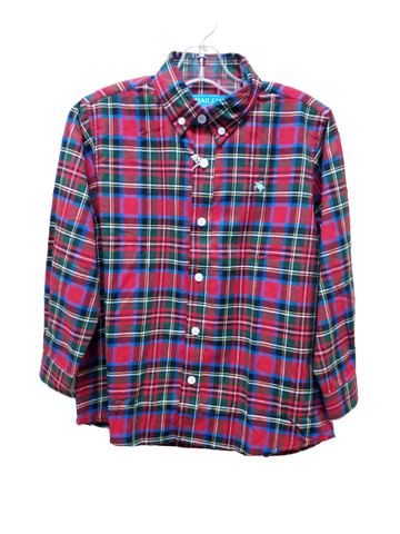 Long Sleeve Oxford Red Plaid
