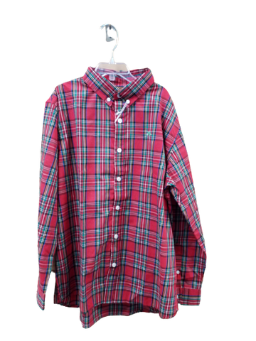 Long Sleeve Boys Oxford Red Plaid