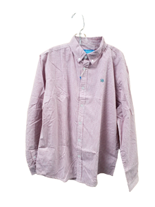 Long Sleeve Oxford Window Pane Red