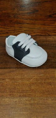 Boys White/Navy Oxford