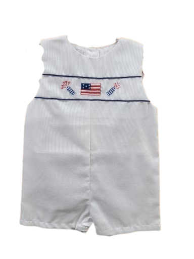 Sunsuit, White, American Flag