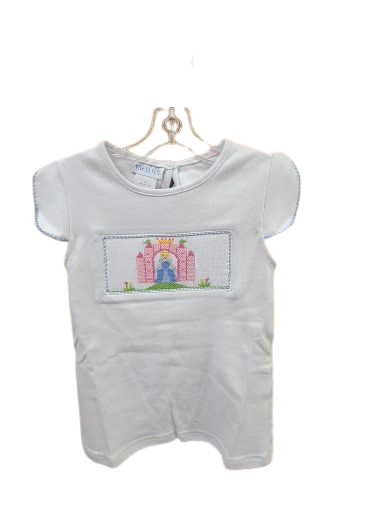 Knit Top, Short/Sleeve White, Princess