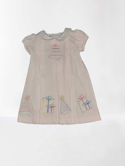 Pink Embroidered Birthday Dress