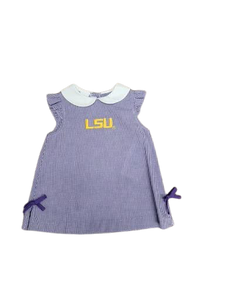 LSU Purple Gingham Dress