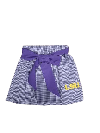 LSU Purple Gingham Skirt