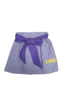 LSU Purple Gingham Skirt
