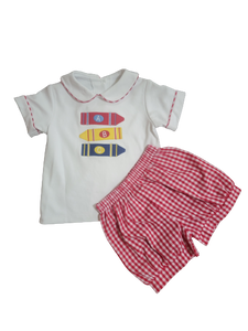 Zuccini Applique Boys ABC Peter Short Set