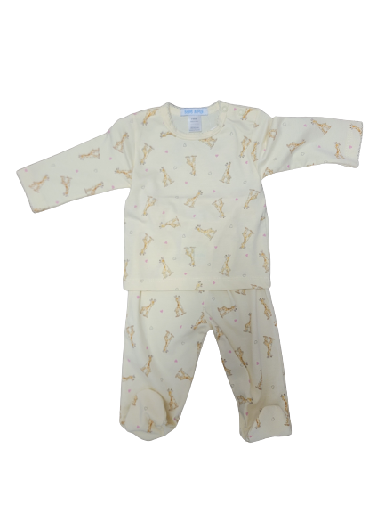 Giraffe Footie 2 PC Long Sleeve Pajamas