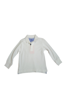 Solid Polo Shirt Long Sleeve - White