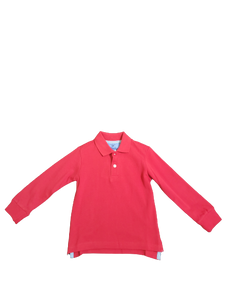 Solid Polo Shirt Long Sleeve - Red