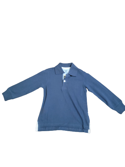 Solid Polo Shirt Long Sleeve - Navy