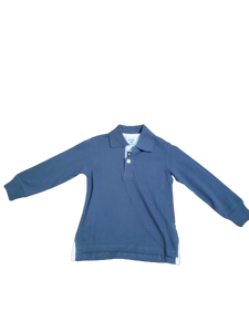 Solid Polo Shirt Long Sleeve - Navy