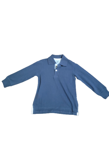 Solid Polo Shirt Long Sleeve - Navy