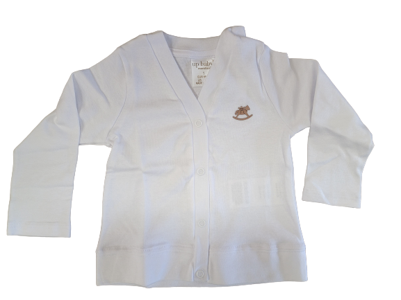 Soft Jersey Cotton Cardigan - White