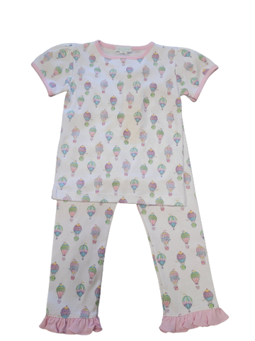 Pima Short Sleeve Girls Pajama Set - Air Ballons