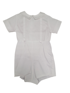 White Pique 2PC Boys Short Set Short Sleeve