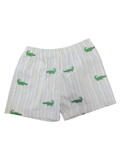 Embroidered Alligator Shorts