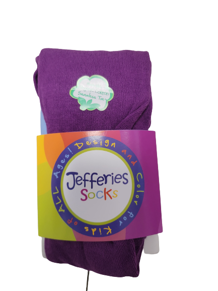 Jefferies Socks Smooth Toe Organic Cotton Tights - Purple