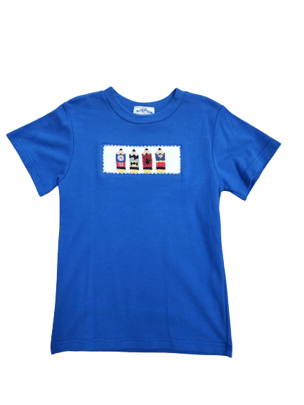 Hero Pencil Smocked Royal Blue Short Sleeve Tee