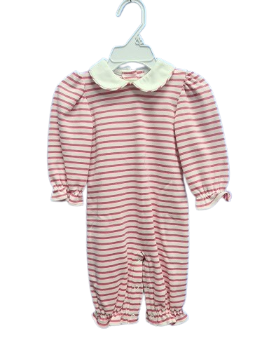 Pink Stripe Girls Romper
