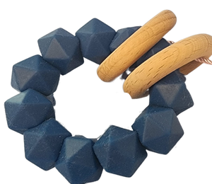 Teething Ring, Blue Rattle