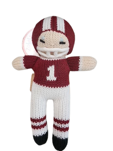 Knit Football Player Maroon and White
