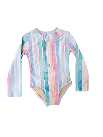 Lyanna Swim in Watercolor Stripe