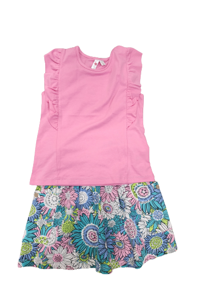 Girls Floral Skirt Set