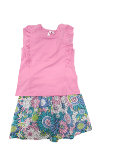 Girls Floral Skirt Set